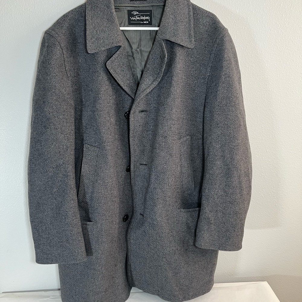 Egon‎ von Furstenberg Gray Wool Coat 42R